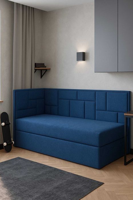 Кровать мягкая угловая "Тетрис" с матрасом.