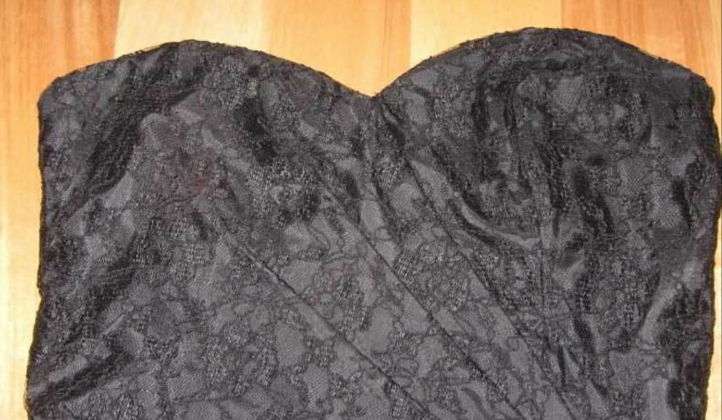 H&M, piękna czarna koronkowa sukienka, 36, S