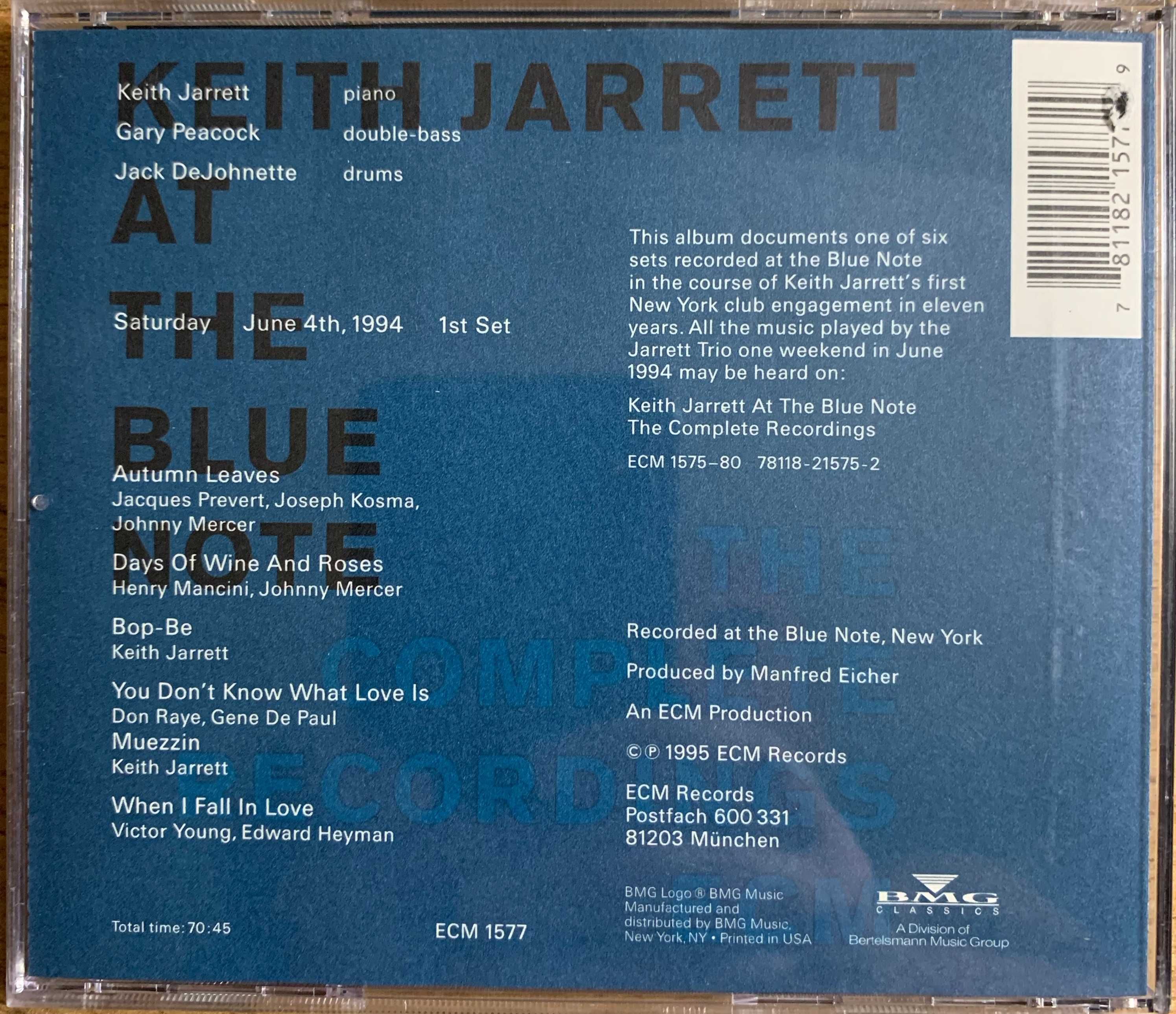 Keith Jarrett At The Blue Note - Saturday, June 4th 1994, 1st Set, ECM