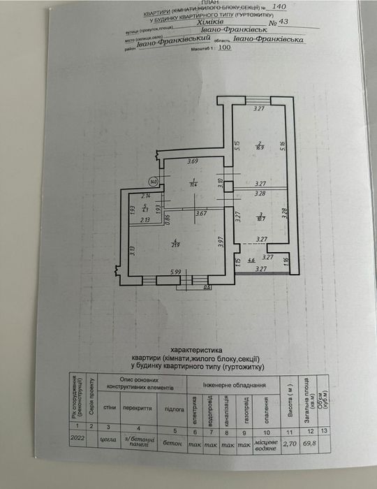 Видова 2к-на квартира (70м²) у жилому будинку ЖК Гальцький-2 на Пасічн