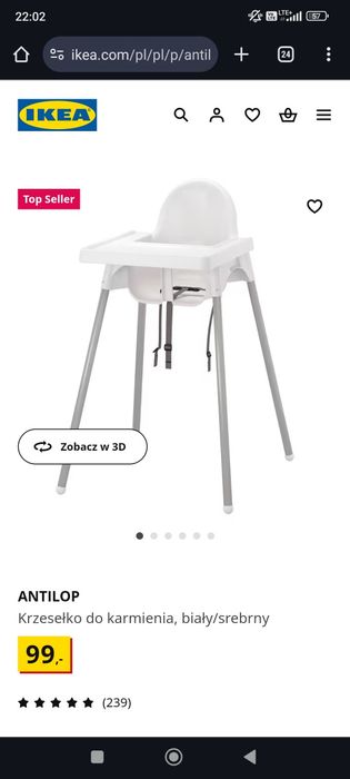 Krzesełko do karmienia IKEA
