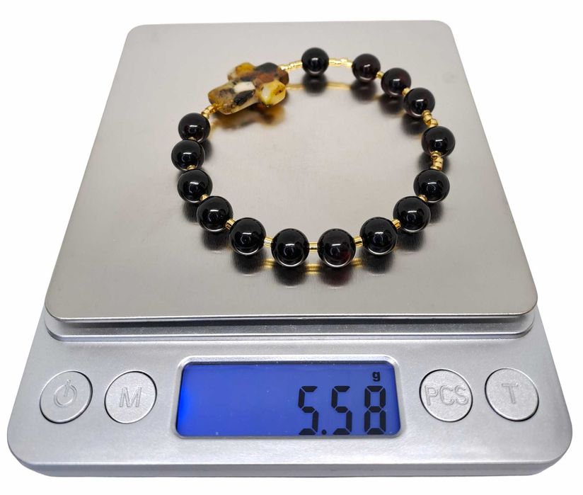 Bransoletka dziesiątka różańca z bursztynu, BURSZTYN bałtycki #1291