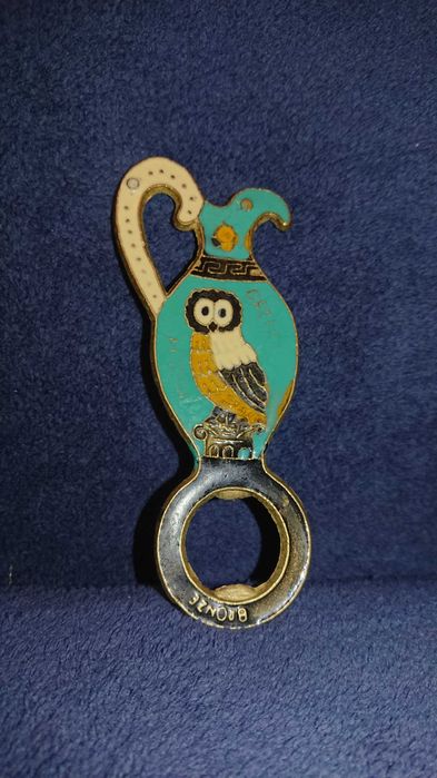 Otwieracz pamiątka Grecja sowa mosiądz