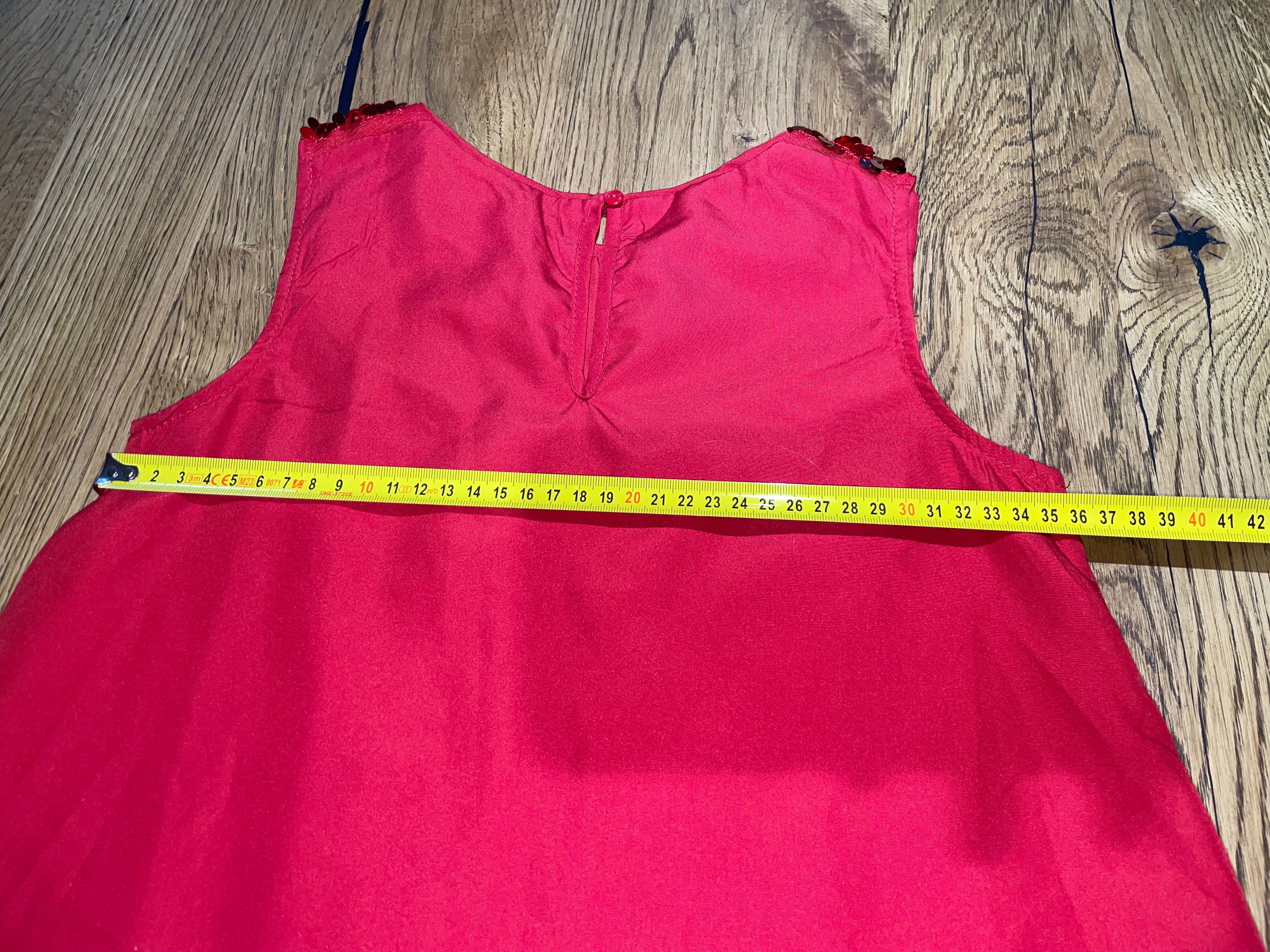H&M sukienka czerwona świąteczna sylwestrowa cekiny ruchome 3 w 1