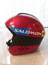 Czerwony kask narciarski Salomon  Mach 2 Racing M 58cm wygodny