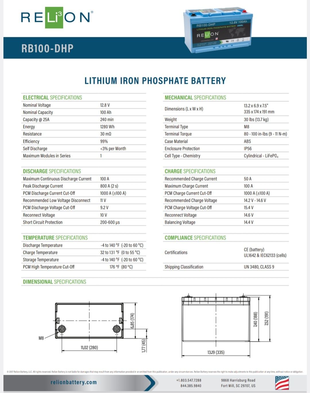 Akumulator LiFePO4 12V głębokiego rozładowania ReLion 1280Wh