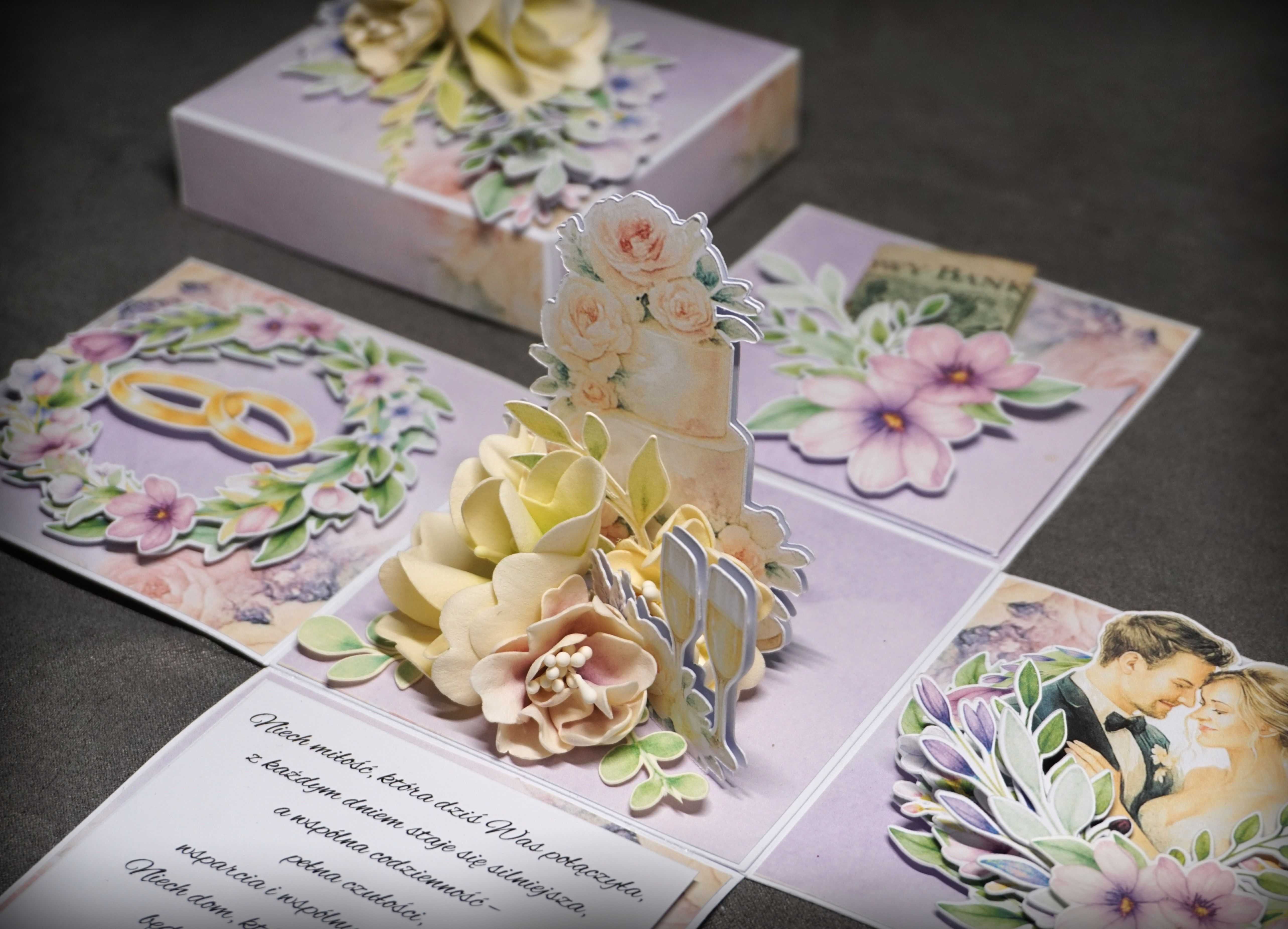 Exploding box na ślub, Tort 3D, Personalizacja, prezent ślubny