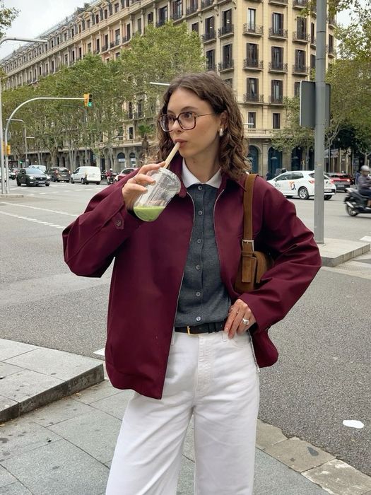 Бордова куртка-бомбер Zara (M)