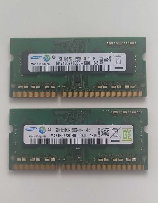 Pamięć RAM 2 x 2GB do Laptopa DDR3 1600MHz