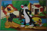 Puzzle Trefl Looney Tunes Kot Sylwester Daffy stare prl 100 / Komplet