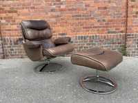 Fotel rozkładany z podnóżkiem marki Leolux, Holandia lata70/80 vintage