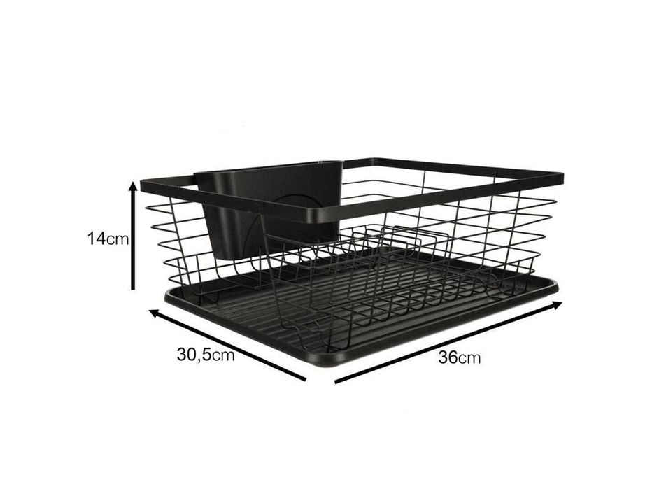 Suszarka do naczyń ociekacz na naczynia sztućce taca czarna