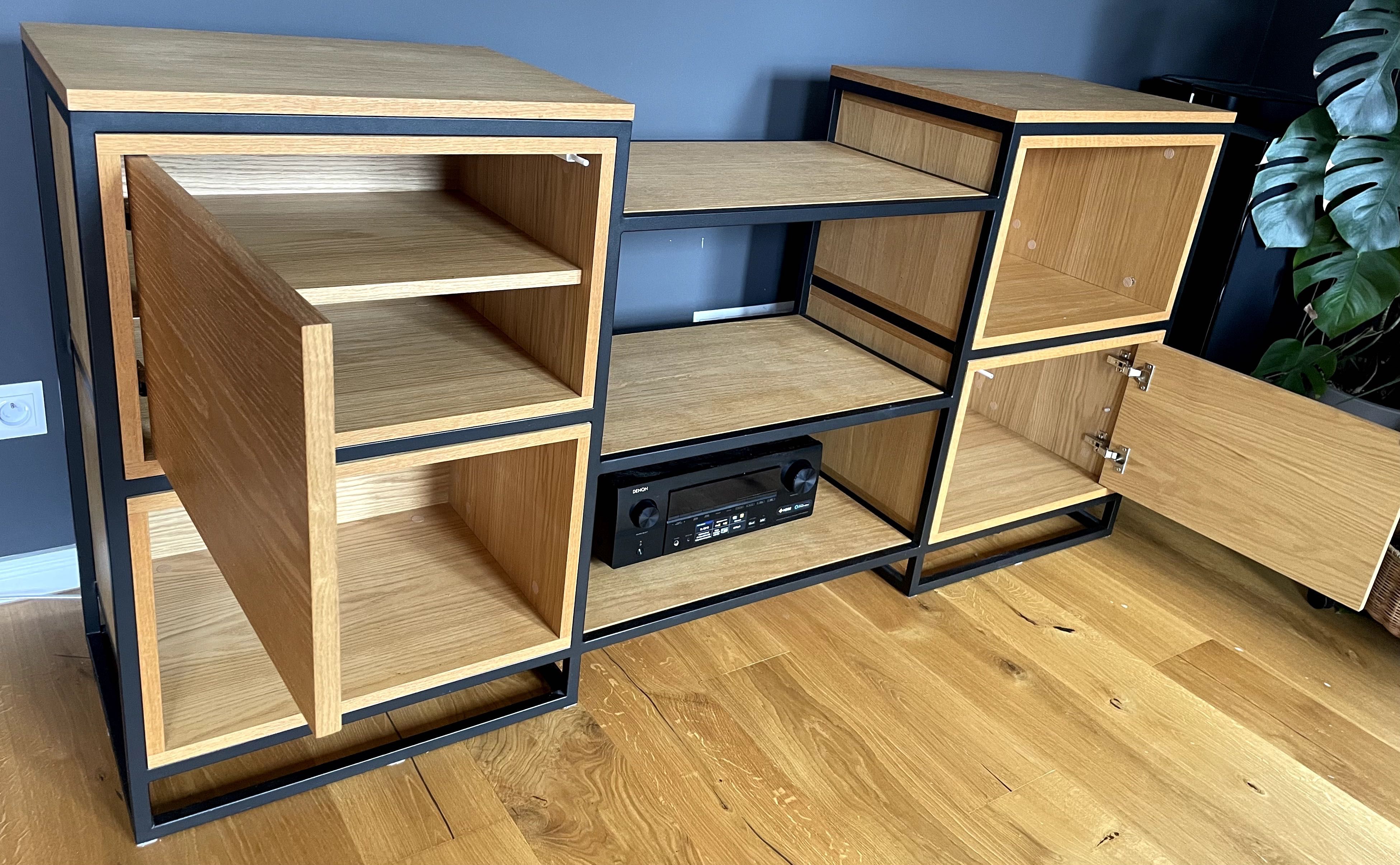 Komoda Lilestrom HUGLE, loftowa/regał tv/szafka pod tv/kredens