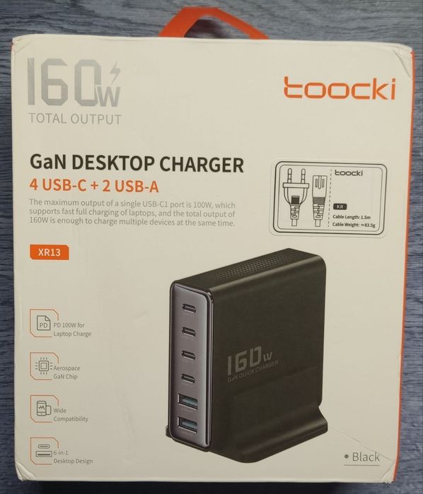 Toocki XR13 160w gan charger (4c+2a)