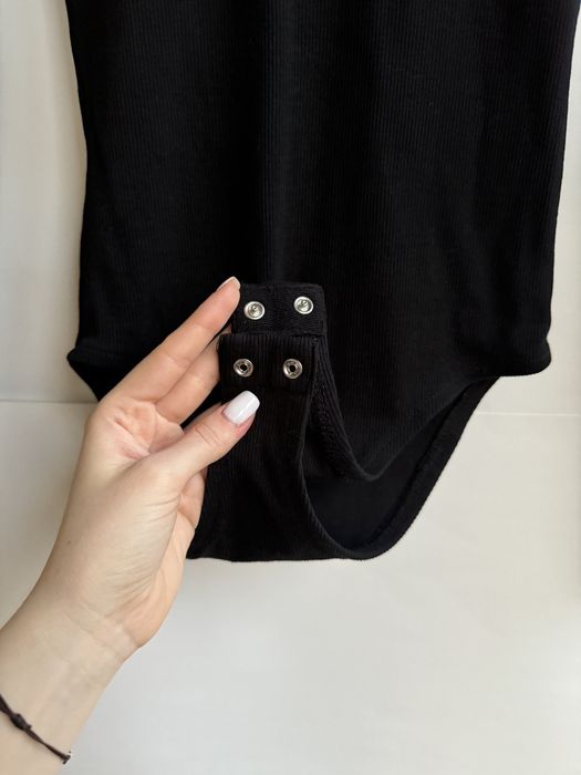 Базове Чорне боді Zara в рубчик Зара