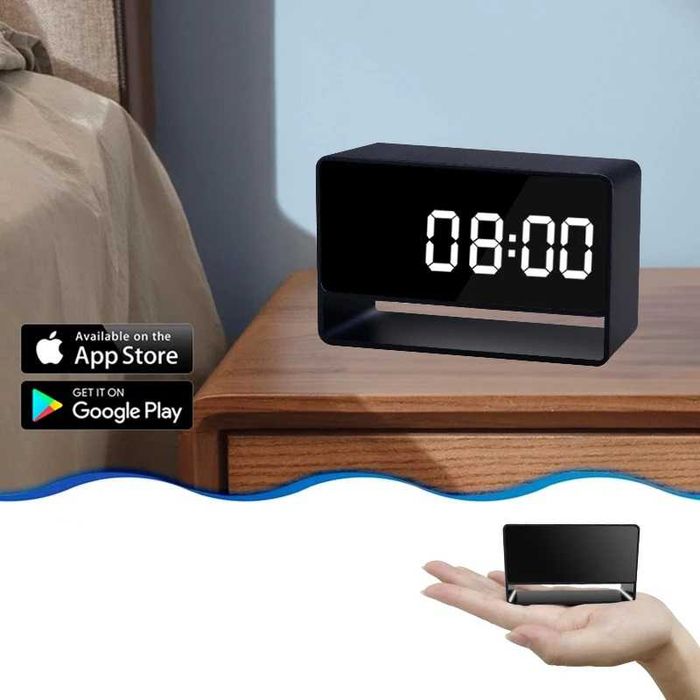 Ukryta Mini Kamera Szpiegowska w Budziku Full Hd Wifi