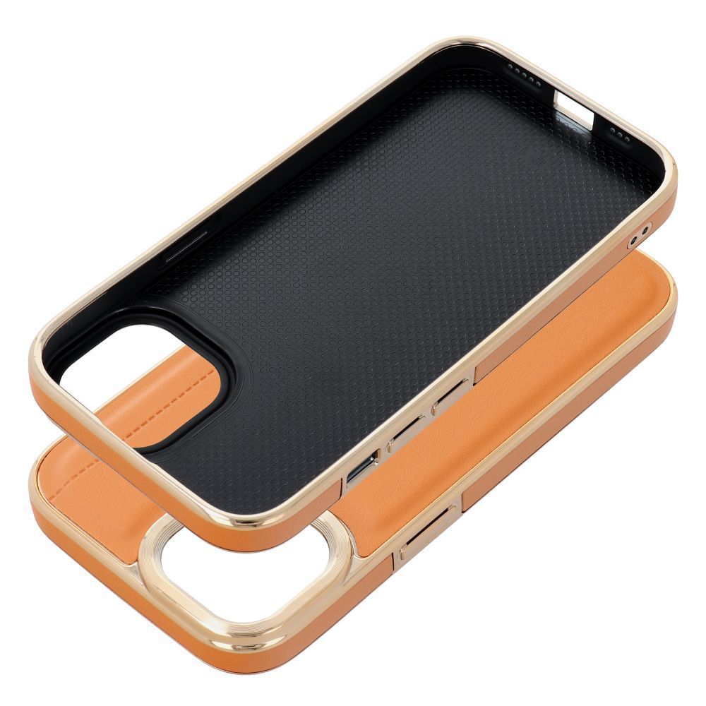 Etui Case Plecki Milano Iphone 15 Brązowy + Szkło 9H