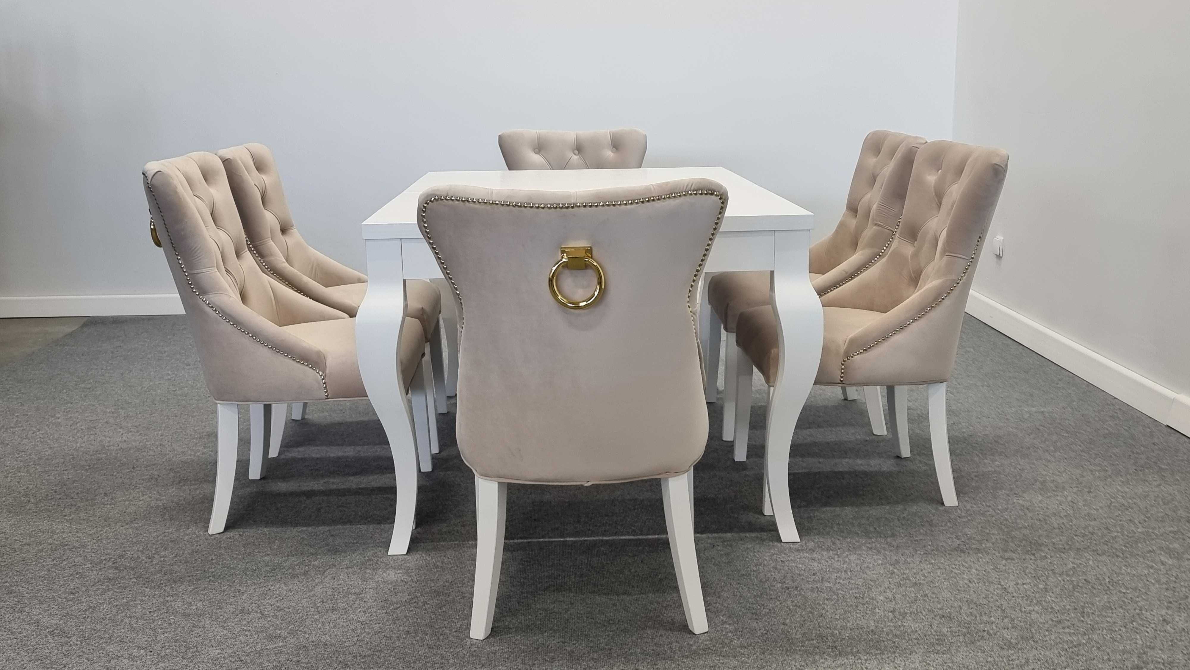 Krzesło wygodne glamour pikowane do salonu jadalni nowe Producent