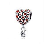 Zawieszka Charms Serce Serca 925 Srebro Miłość
