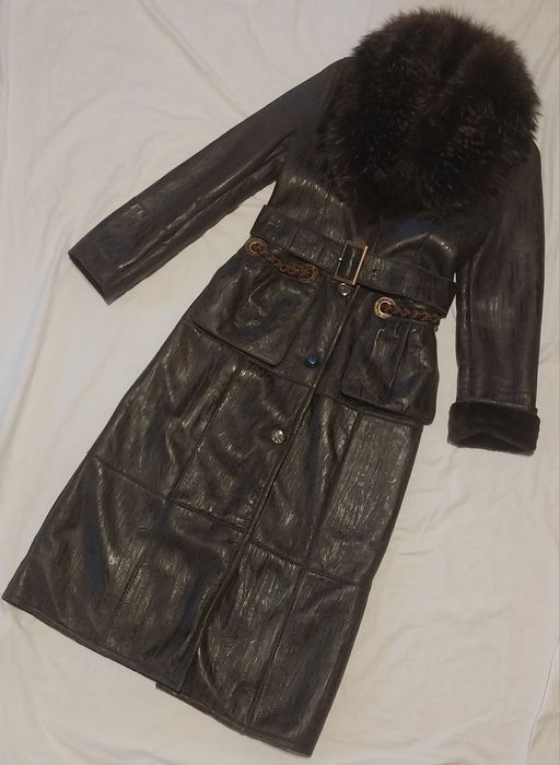 Натуральна дублянка єнот шоколад S M  44 46 Dermino LEATHER Туреччина