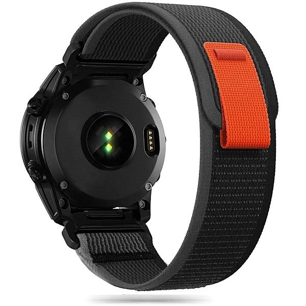 Pasek Tech-Protect Nylon na Garmin Fenix 5 / 6 / 6 Pro / 7 - czarno-po