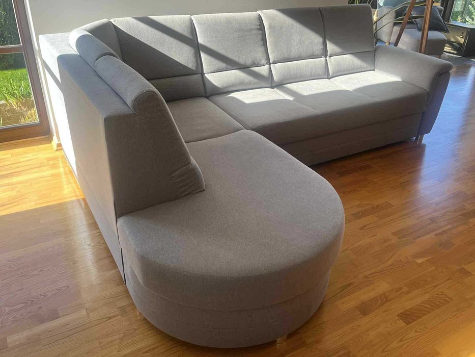 Kanapa narożna z funkcją spania i pojemnikiem na pościel - stan bdb