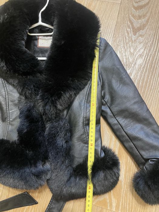 Шкірянка з мєхом дитяча 116 , шкіряна куртка, дубльонка