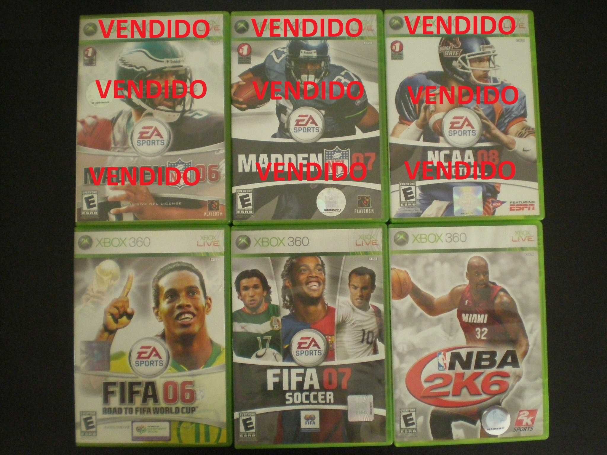 6 jogos X-BOX 360 BattleField Nascar Fight Night FIFA NBA