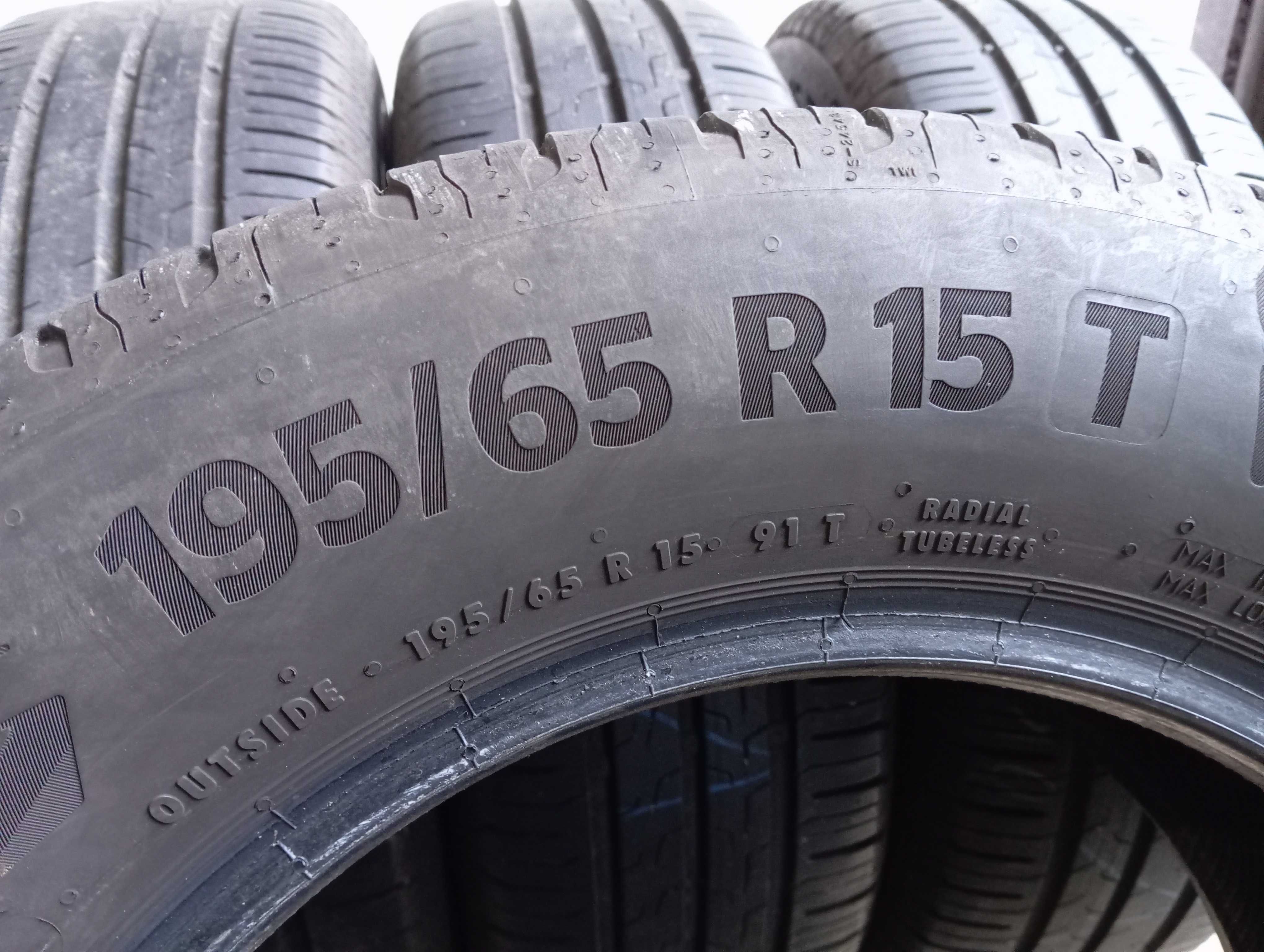 4x 195/65 R15 T 91T Continental EcoContact 6 2019r 2x 5,4mm 2x 6mm