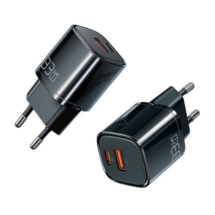Ładowarka Sieciowa Mcdodo Nano Gan Ch-0151, Usb + Usb-C, 33W (Czarna)