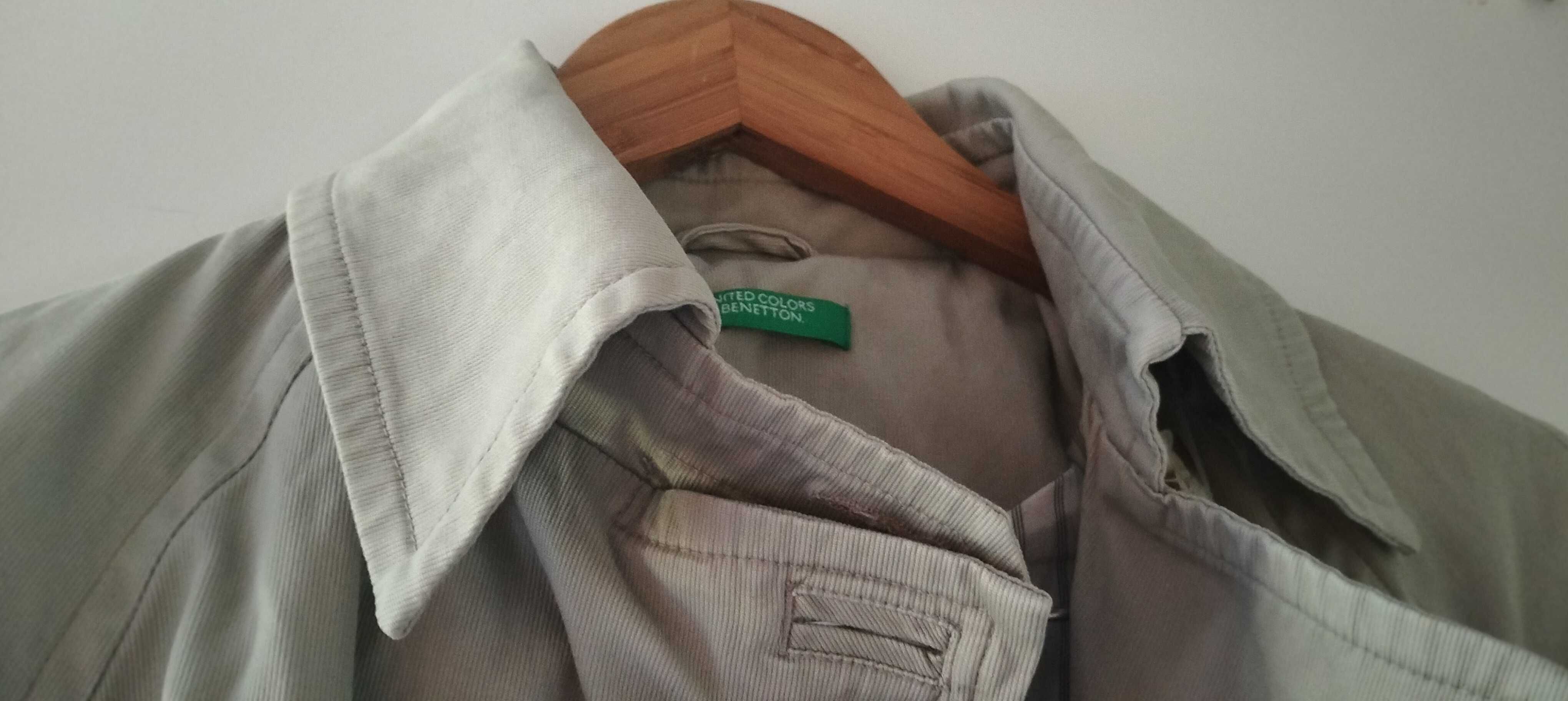 Benetton jak nowy trencz rogowe klamry 40