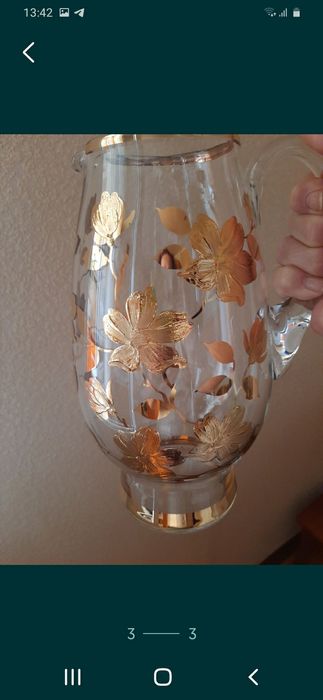 золотые цветы на хрустале