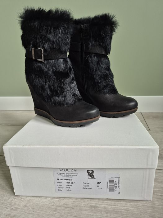 Badura botki futro rozmiar 37 jak nowe