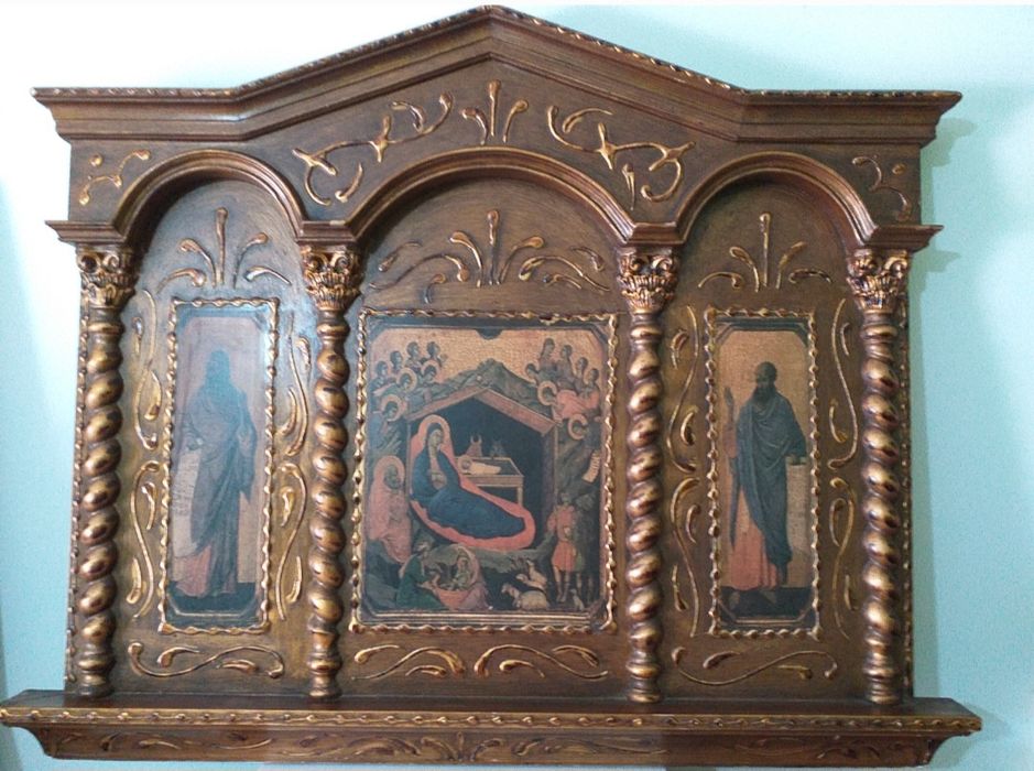 Triptico antigo e grande ver fotos