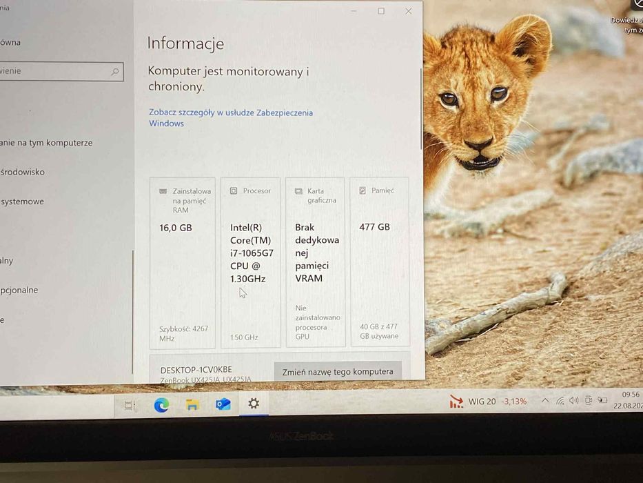 Asus ZenBook UX425J i7-1065G7 16 RAM  512 SSD