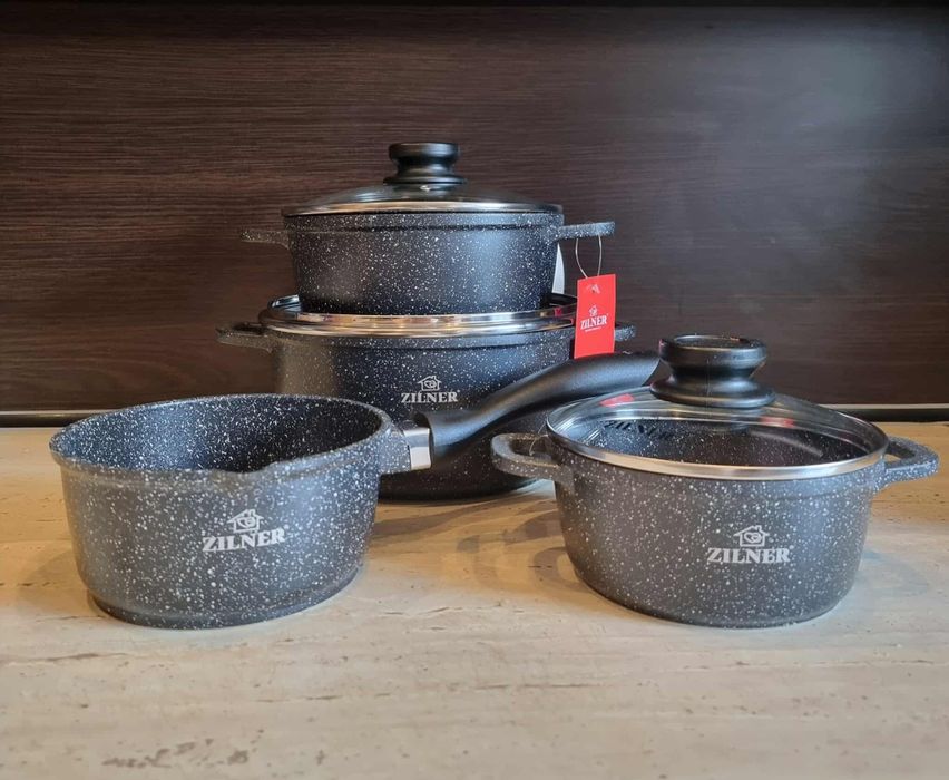 Garnki marmurkowe wyprzedaż komplet zestaw