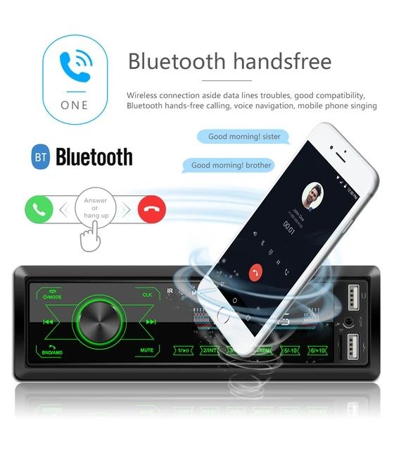 Rádio 1din 12v Bluetooth USB AUX-in FM NOVO