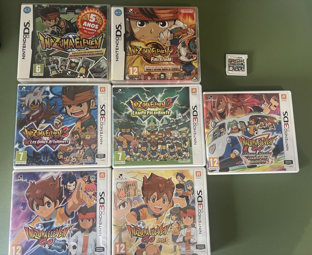 Coleção Completa Inazuma Eleven + Nintendo 2DS com Estojo e Carregador