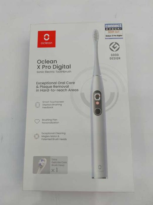 Nowa Szczoteczka soniczna OCLEAN X Pro Digital srebrny + uchwyt