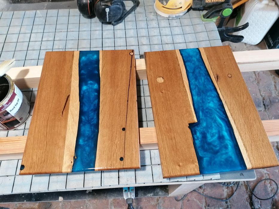 Deska serwisowa dębowa z żywicą