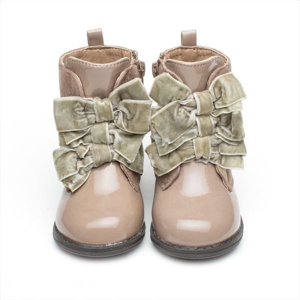 Bota laços veludo criança/bebe n.22 ao n.28