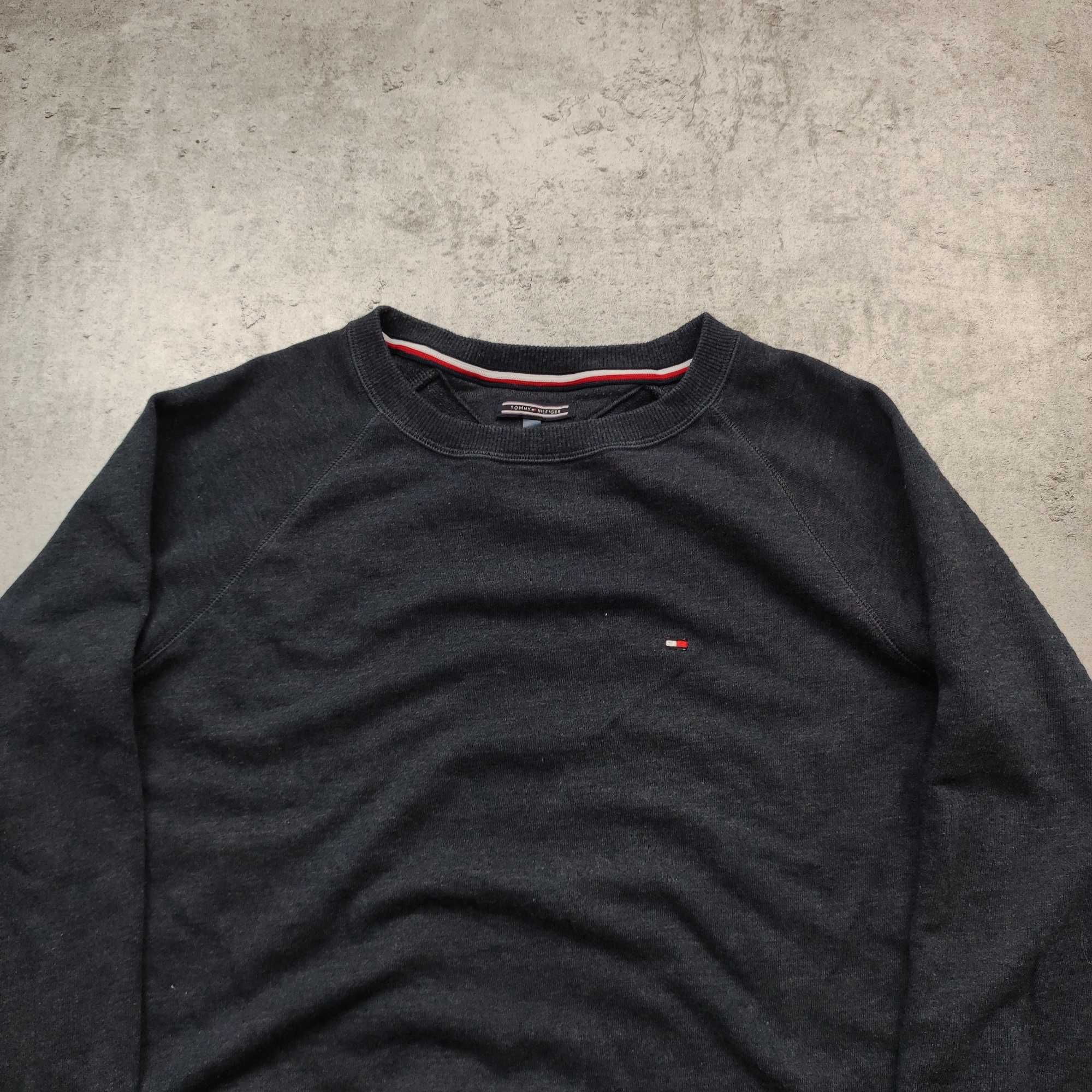 MĘSKA Bluza bez Kaptura PREMIUM Granatowa Małe Logo Tommy Hilfiger TH