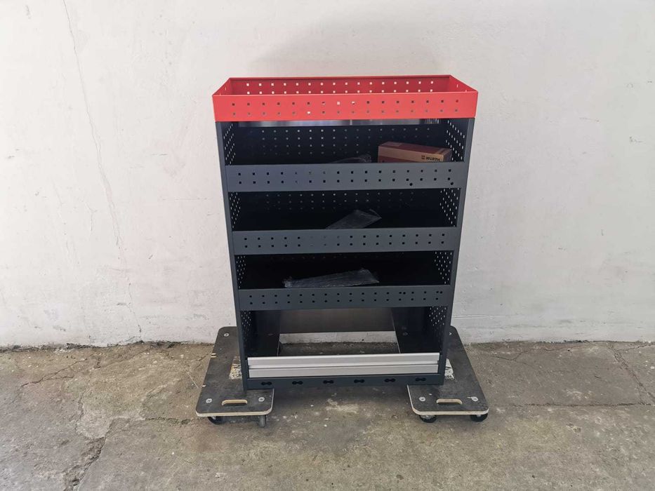 Regał samochodowy serwisowy zabudowa serwisowa warsztatowa PÓŁKI WURTH