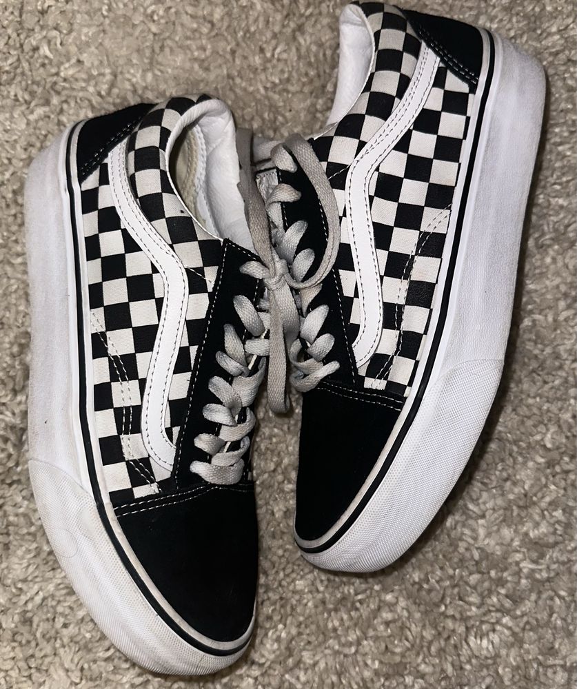 vans в шахматну клітинку checkerboard old skool platform skate