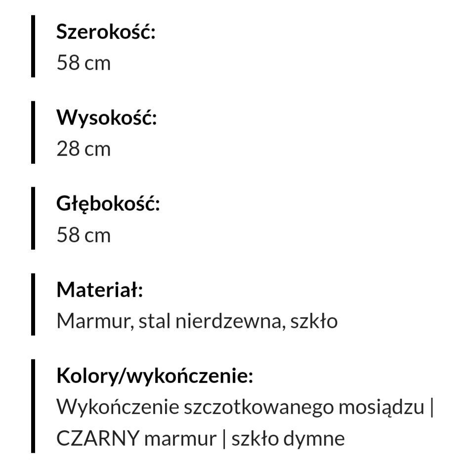 Stolik kawowy Grant czarny marmur Eichholtz Westwing