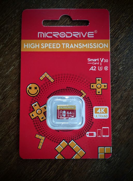 Новая карта памяти microSDXC 64Gb MICRODRIVE (Class 10 UHS-I A2)