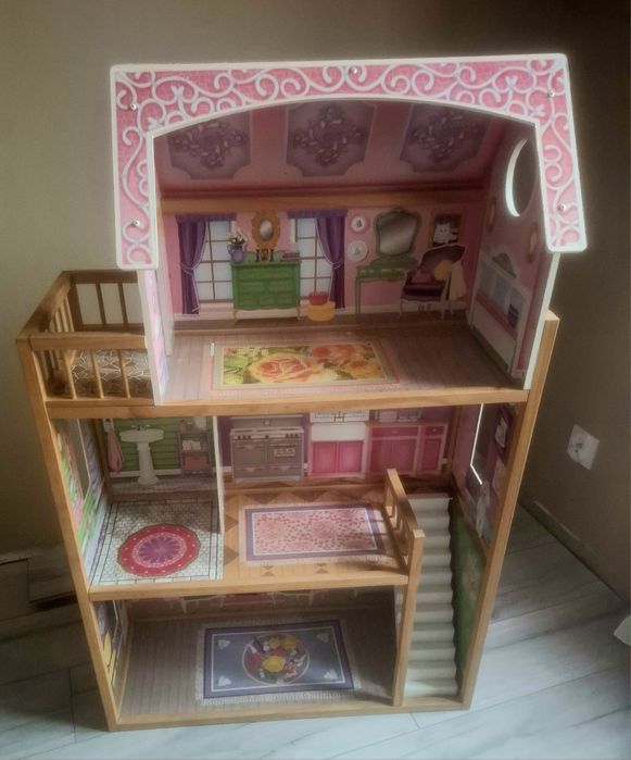 Duży drewniany domek dla lalek XXL