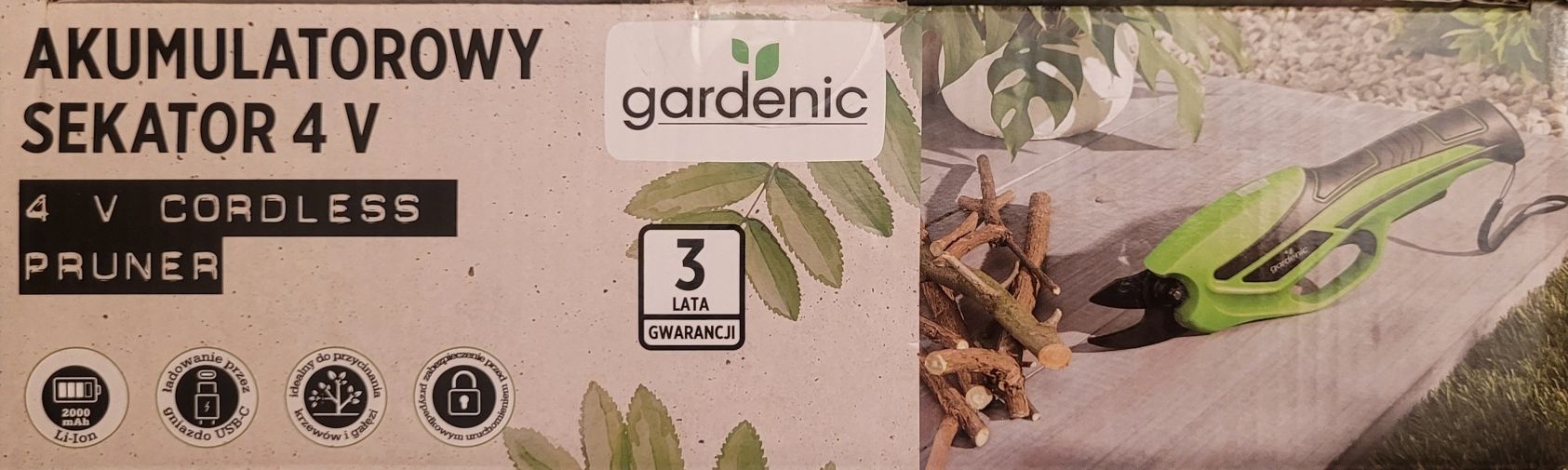 Gardenic Sekator akumulatorowy 4V