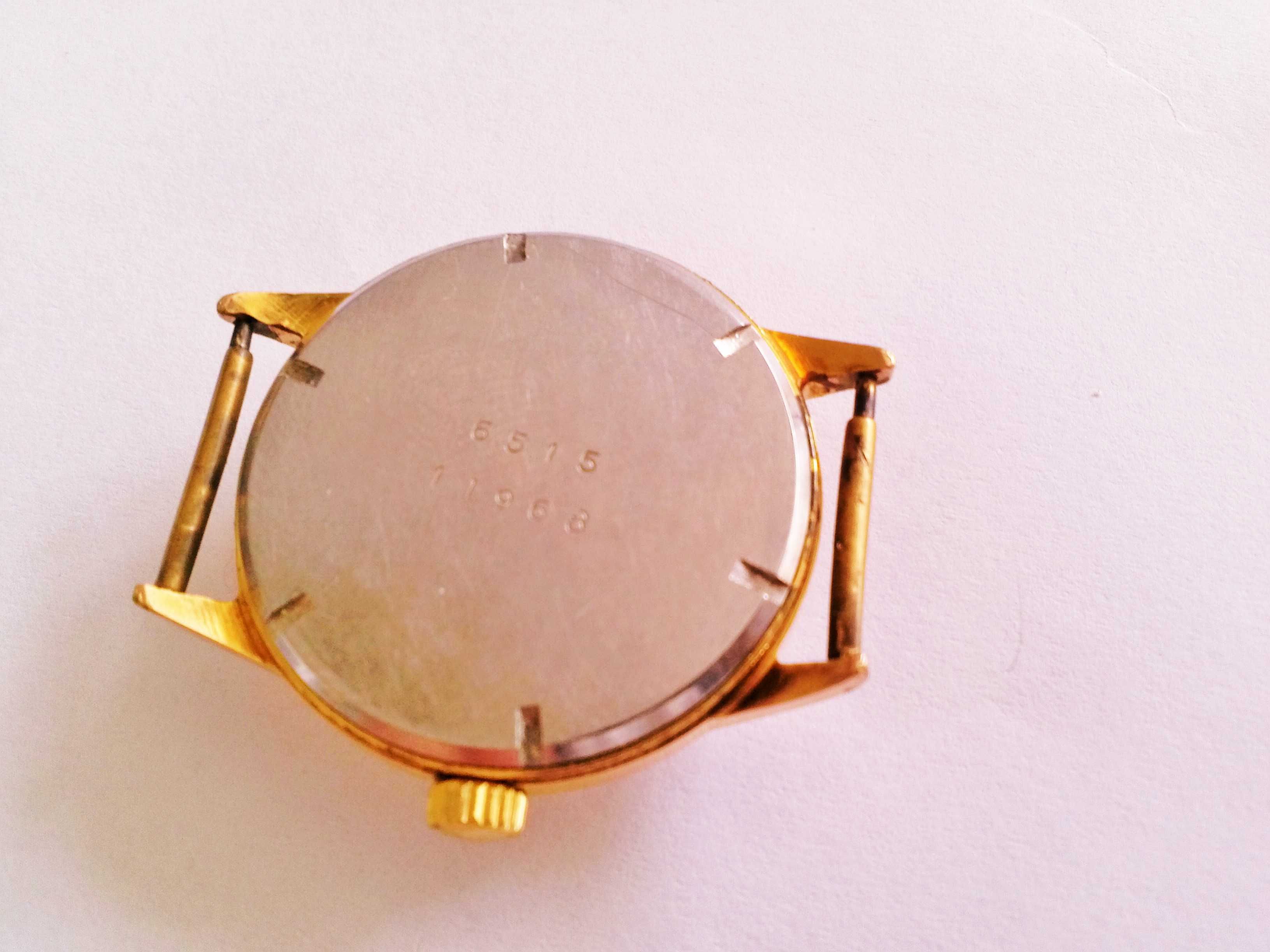 Zegarek naręczny męski marki DAUPHINE złocony 18K złotem sprawny
