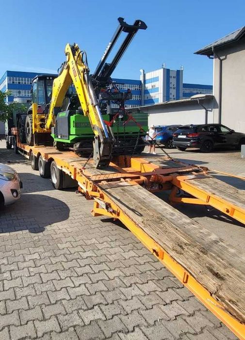 Transport niskopodwoziowy koparki, maszyny budowlane, ponadgabaryty
